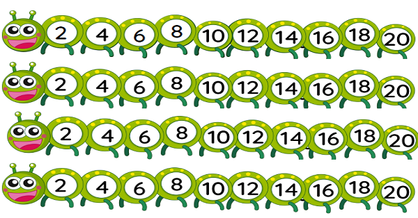 1. Sınıf Matematik İkişer Ritmik Sayma Deftere Yapıştırmalı Tırtıl