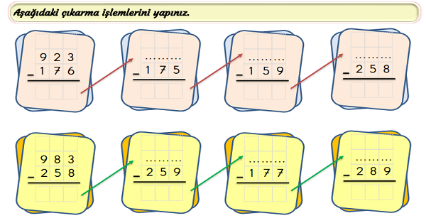 3. Sınıf Matematik Çıkarma İşlemi-Onluk Bozarak-3