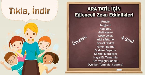 4. Sınıf Ara Tatil İçin Eğlenceli Zeka Etkinlikleri