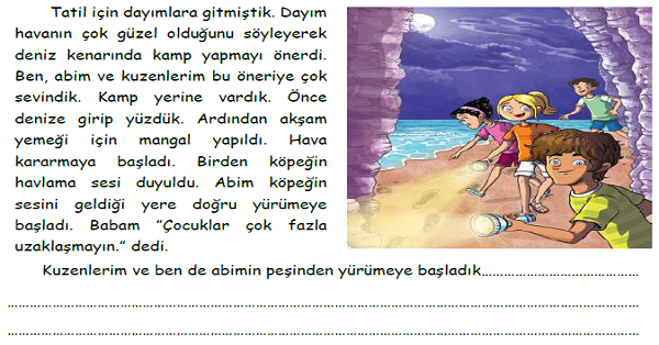3. Sınıf Türkçe Hikaye Tamamlama-2