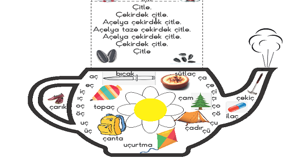 1. Sınıf İlk Okuma Yazma (Ç-ç Sesi) Çaydanlık Katla-Oku Etkinliği