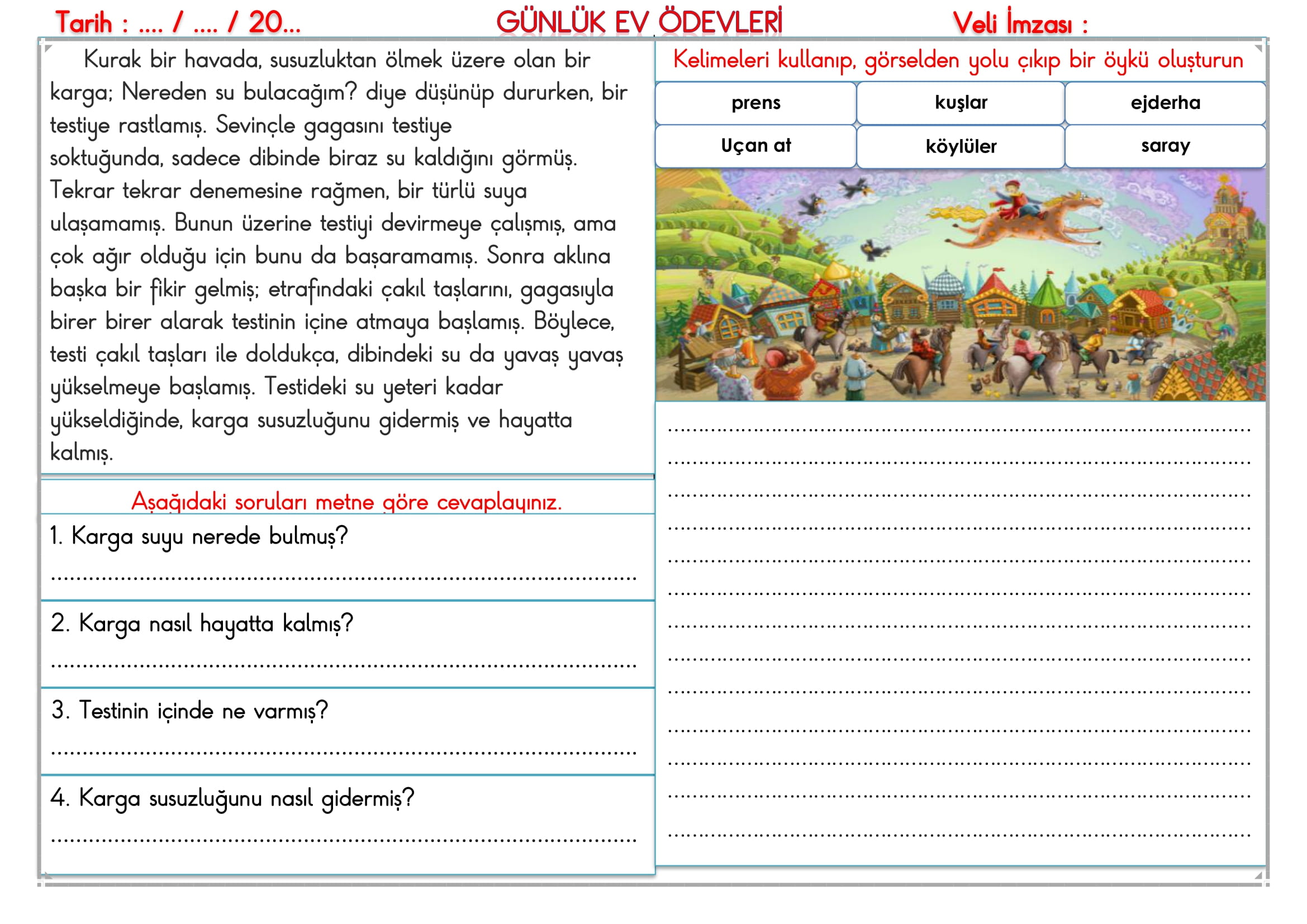 2. Sınıf - 29 Eylül 2025 Günlük Ev Ödevleri