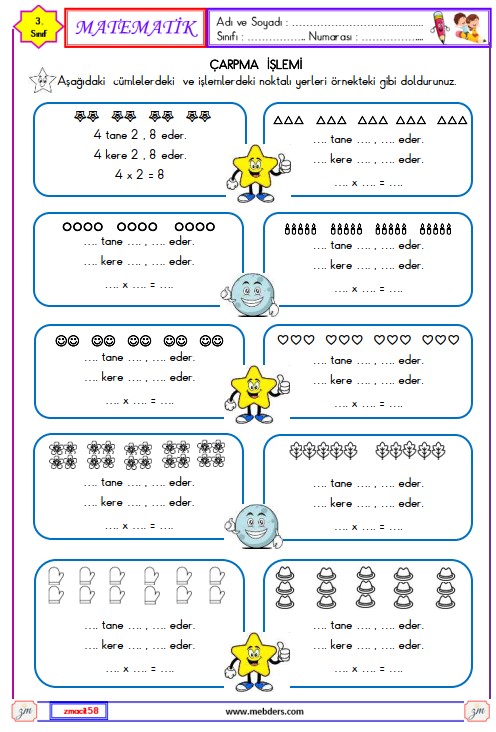 3. Sınıf Matematik Çarpma İşlemi Etkinliği 1