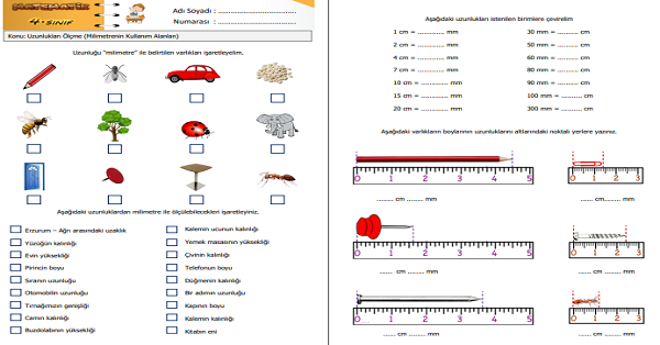 4. Sınıf Matematik Uzunlukları Ölçme (Milimetrenin Kullanım Alanları)