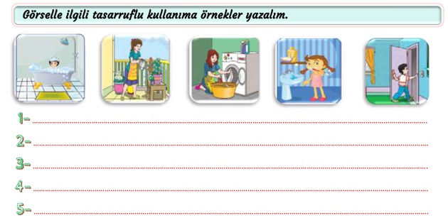 2. Sınıf Hayat Bilgisi Evdeki Kaynaklarımız Etkinliği