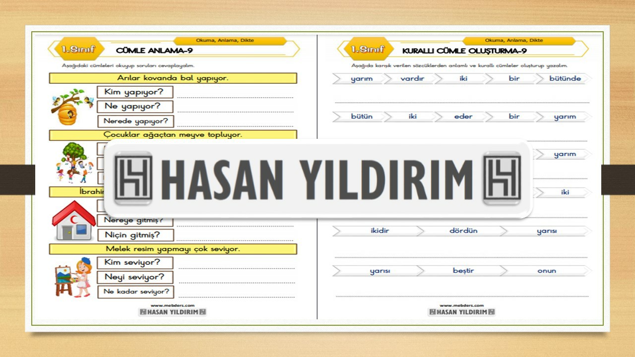 1. Sınıf Türkçe Cümle Anlama ve Kurallı Cümle Oluşturma-9