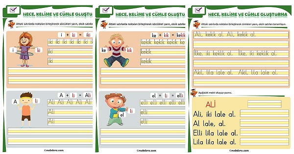 1. Sınıf İlk Okuma İ Sesi Birleştirme Etkinliği