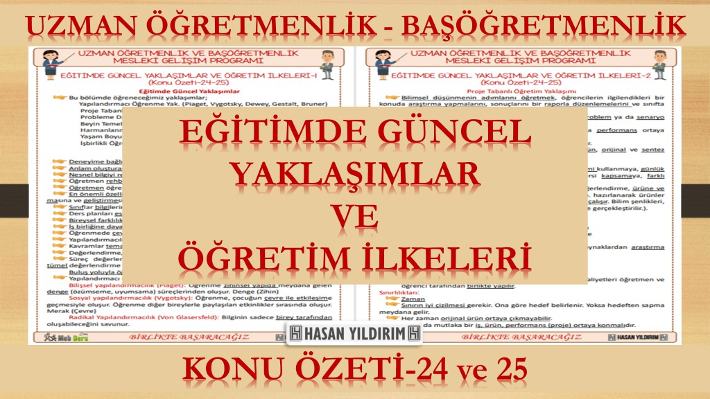 Eğitimde Güncel Yaklaşımlar ve Öğretim İlkeleri (Konu Özeti-24-25)