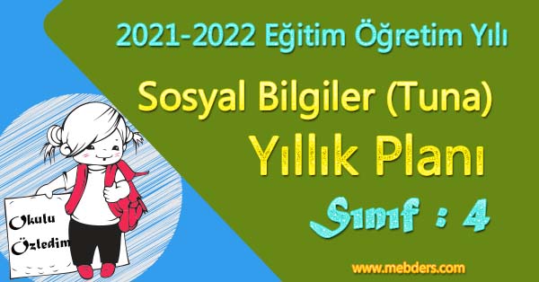 2021 - 2022 Yılı 4. Sınıf Sosyal Bilgiler Yıllık Planı (Tuna Yayınları)
