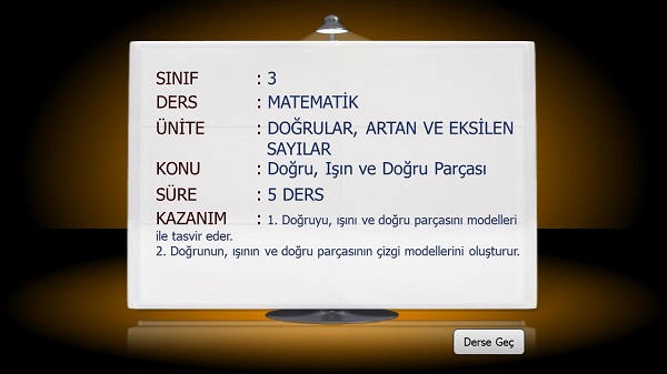 3. Sınıf Matematik Doğru, Işın ve Doğru Parçası Sunusu