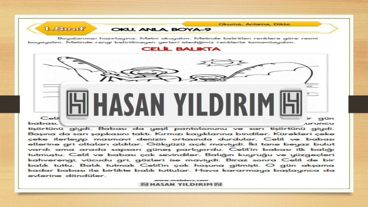 1. Sınıf Türkçe Oku, Anla, Boya-9