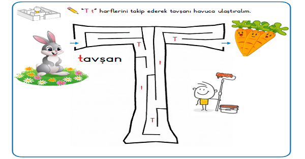 1. Sınıf İlk Okuma Yazma T - t Sesi Labirenti