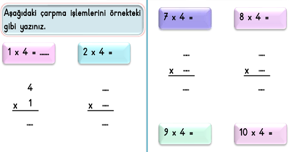 2. Sınıf Matematik Çarpma İşlemi Etkinliği-8