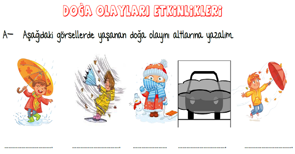 2. Sınıf Hayat Bilgisi Doğa Olayları Etkinlik ve Test Çalışması