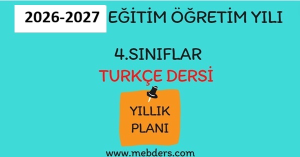 2026-2027 Eğitim Öğretim Yılı 4. Sınıf Türkçe Dersi Yıllık Planı( Ada Yayınları)