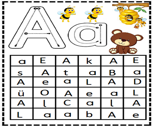 1. Sınıf İlk Okuma Yazma A-a Sesi Etkinlik Sayfası