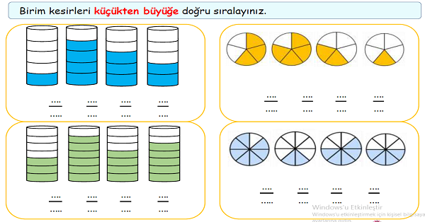 4. Sınıf Matematik Kesirleri Sıralama ve Karşılaştırma-3