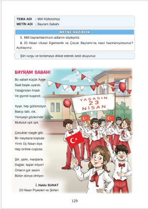 4. Sınıf Türkçe Ada Yayınları Bayram Sabahı Metni Etkinlik Cevapları