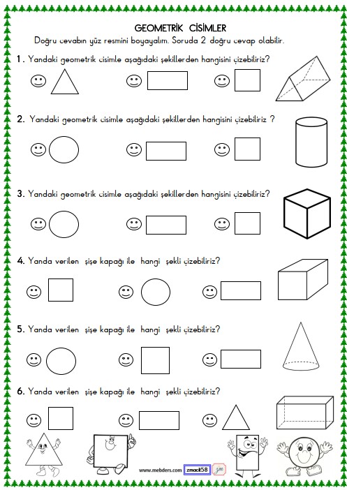 1. Sınıf Matematik Geometrik Şekiller Etkinliği 11