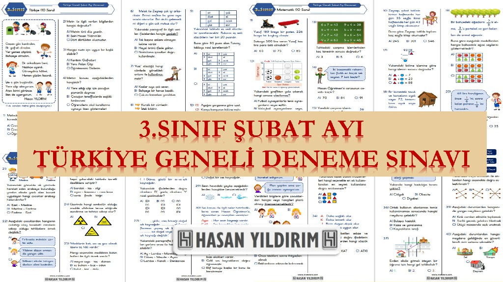 3. Sınıf Şubat Ayı Türkiye Geneli Deneme Sınavı (PDF)