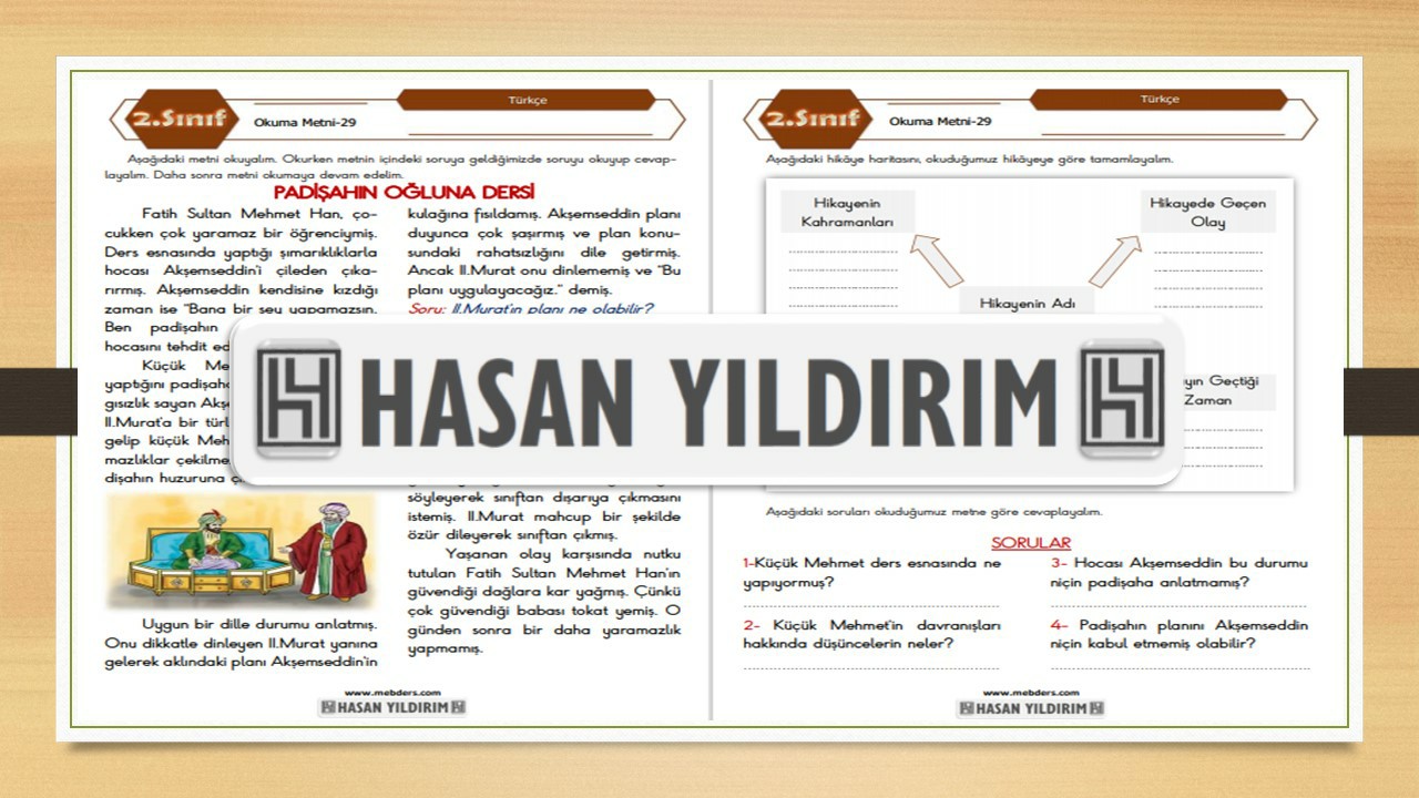 2. Sınıf Türkçe Okuma Metni-29 (Padişahın Oğluna Dersi)