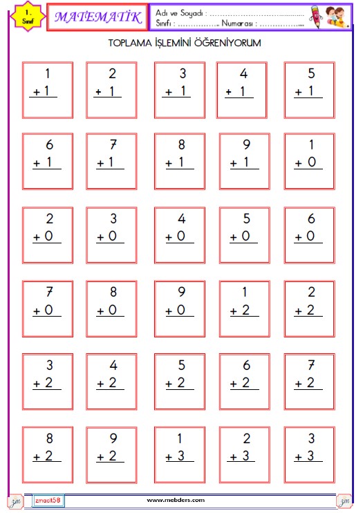 1. Sınıf Matematik Toplama İşlemi Etkinliği 8