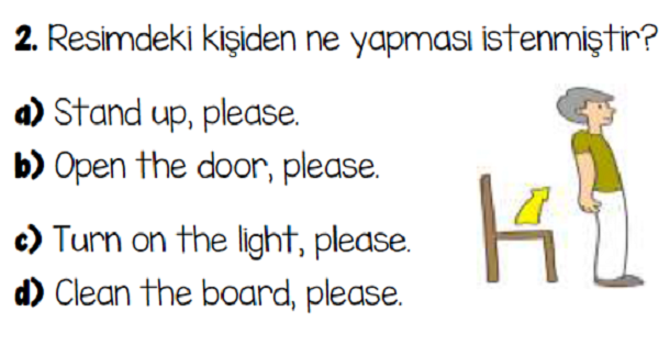 4. Sınıf İngilizce 1.Dönem 2.Yazılı Sınavı