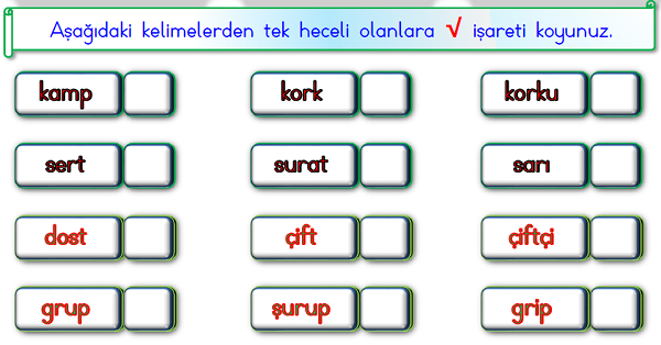 1. Sınıf Türkçe Hece Etkinliği-6