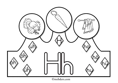 1. Sınıf İlkokuma Harfli Taçlar - H Sesi