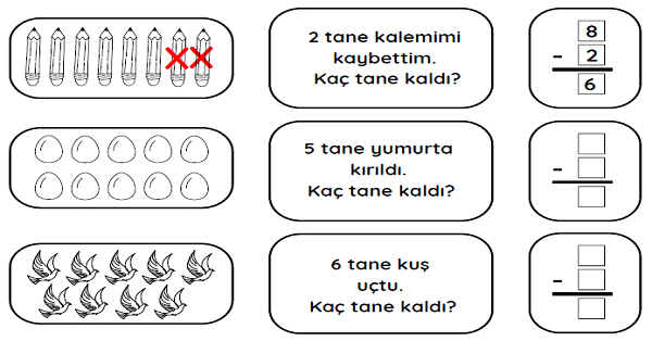 1. Sınıf Matematik Çıkarma İşlemi (Başlangıç Etkinlikleri)