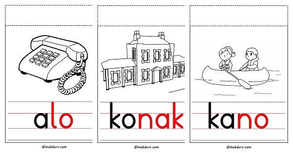 1. Sınıf İpe, Panoya Asmak İçin Boyamalı Sözcük Afişleri - O Sesi