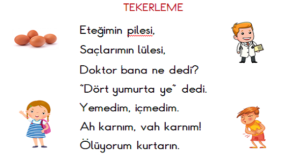 1. Sınıf Türkçe Okuma ve Yazma Etkinliği 4