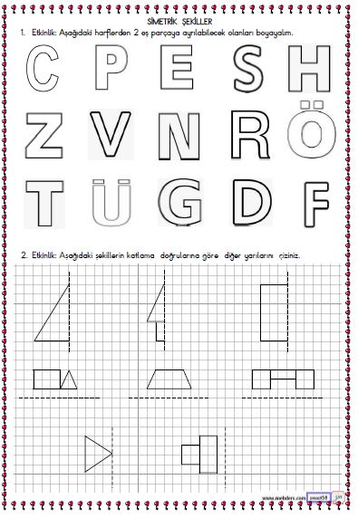 2. Sınıf Matematik Simetrik Şekiller Etkinliği 3