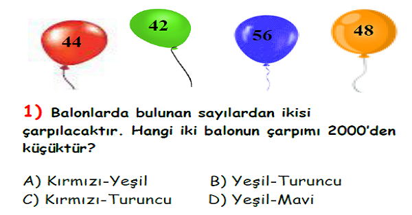 4. Sınıf Matematik Çarpma İşlemi Yaprak Test-1