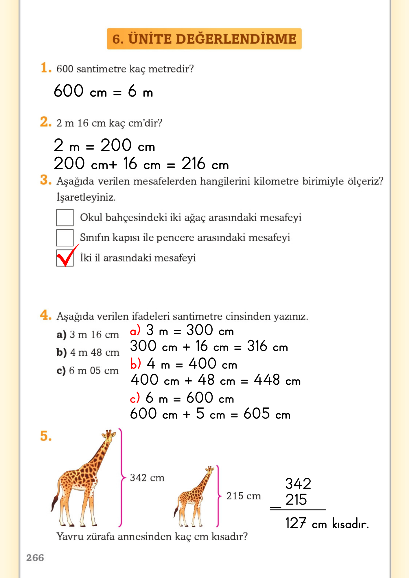 3. Sınıf Matematik Ekoyay Yayınları 6. Ünite Değerlendirme Cevapları