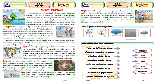 2. Sınıf Hayat Bilgisi Doğa Olayları Etkinliği