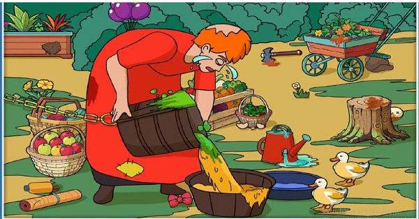 Bahçede Çalışan Çocuk 20 Farkı Bulma Etkinliği