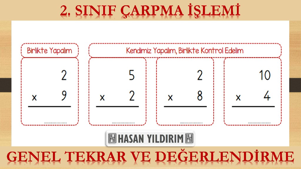 2. Sınıf Çarpma İşlemi - Genel Tekrar ve Değerlendirme Çalışması (4 Sayfa)
