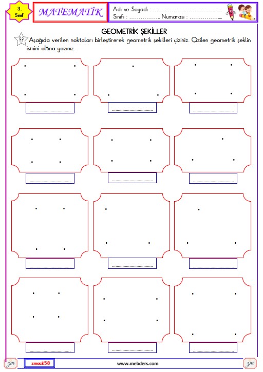 3. Sınıf Matematik Geometrik Şekiller Etkinliği 14
