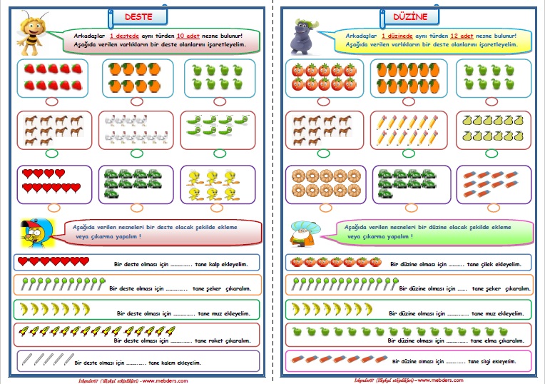 2. Sınıf Matematik Deste ve Düzine Etkinliği