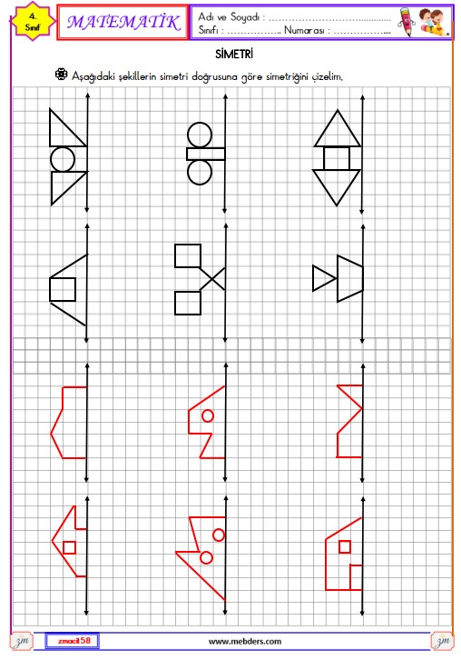 4. Sınıf Matematik Simetri Etkinliği 6