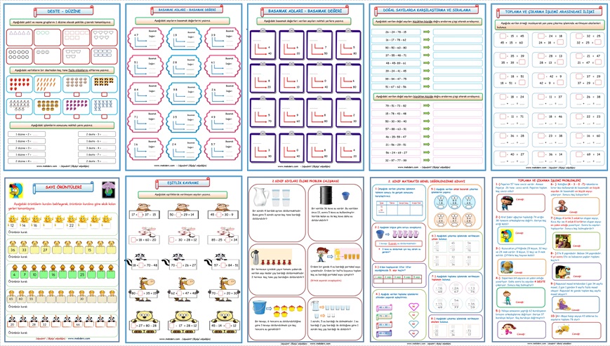 2. Sınıf Matematik Yarıyıl Tatil Ödevi (10 Sayfa)
