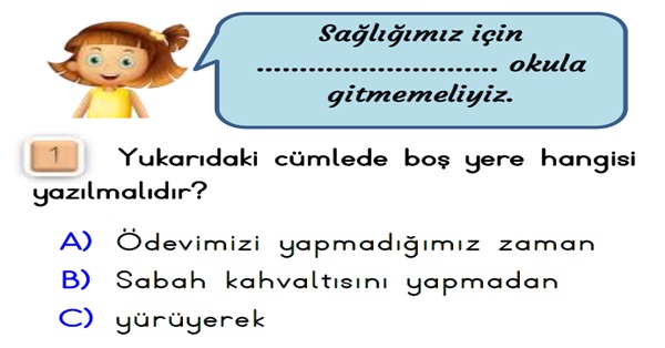 2. Sınıf Hayat Bilgisi Sağlıklı Hayat Ünitesi-Yaprak Test-4