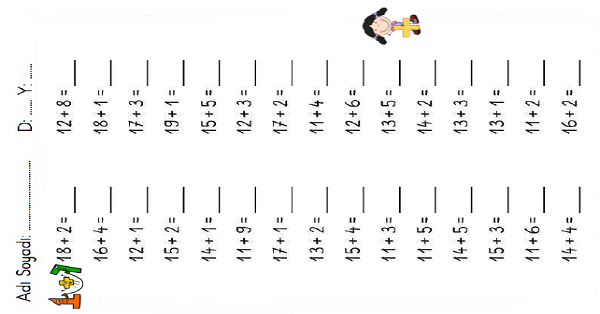 1. Sınıf Matematik Toplama ve Çıkarma İşlemleri 14
