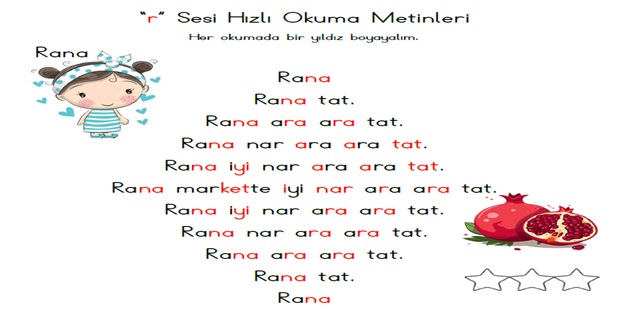 1. Sınıf İlk Okuma Yazma t-ü-y-ö-r Sesi Hızlı Okuma Metinleri (11 Sayfa)