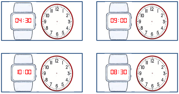 1. Sınıf Matematik Zamanı Ölçme Saatler (Tam ve Yarım Saat)-3