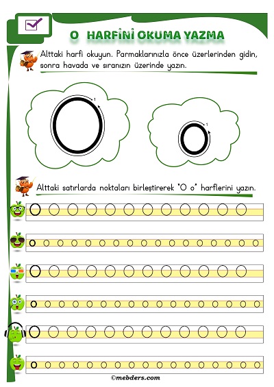 1. Sınıf İlkokuma O Sesi Okuma Yazma Etkinliği