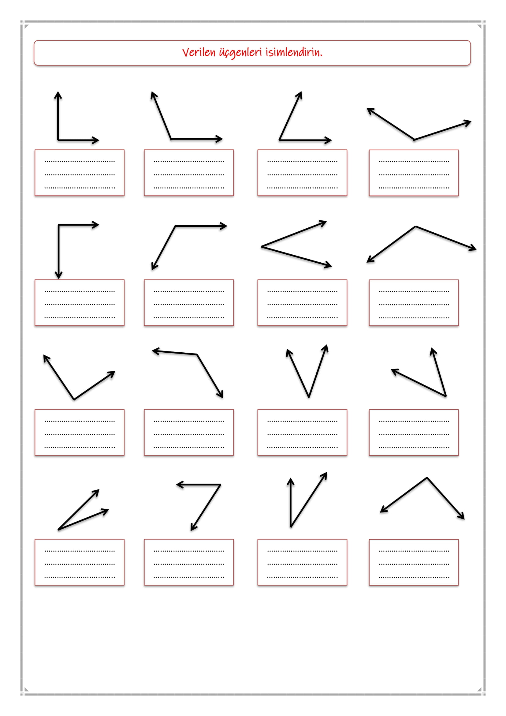 4. Sınıf - Matematik - Açı Etkinliği-2