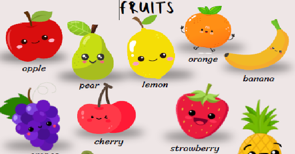 2. Sınıf 9.Ünite Fruit Resimli Kelime Kağıdı