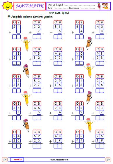 2. Sınıf Matematik Toplam İşlemi Etkinliği 3